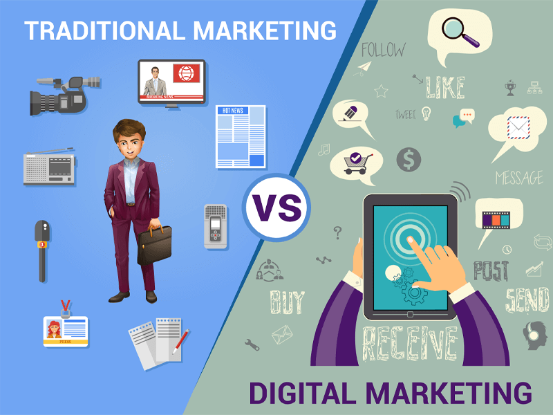 difference between traditional marketing vs digital marketing